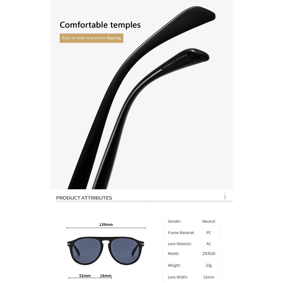 Unisex 46mm Sunglasses