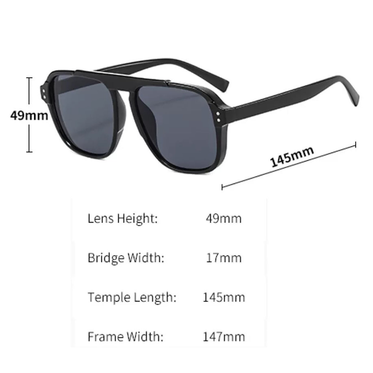 Unisex 52mm Sunglasses