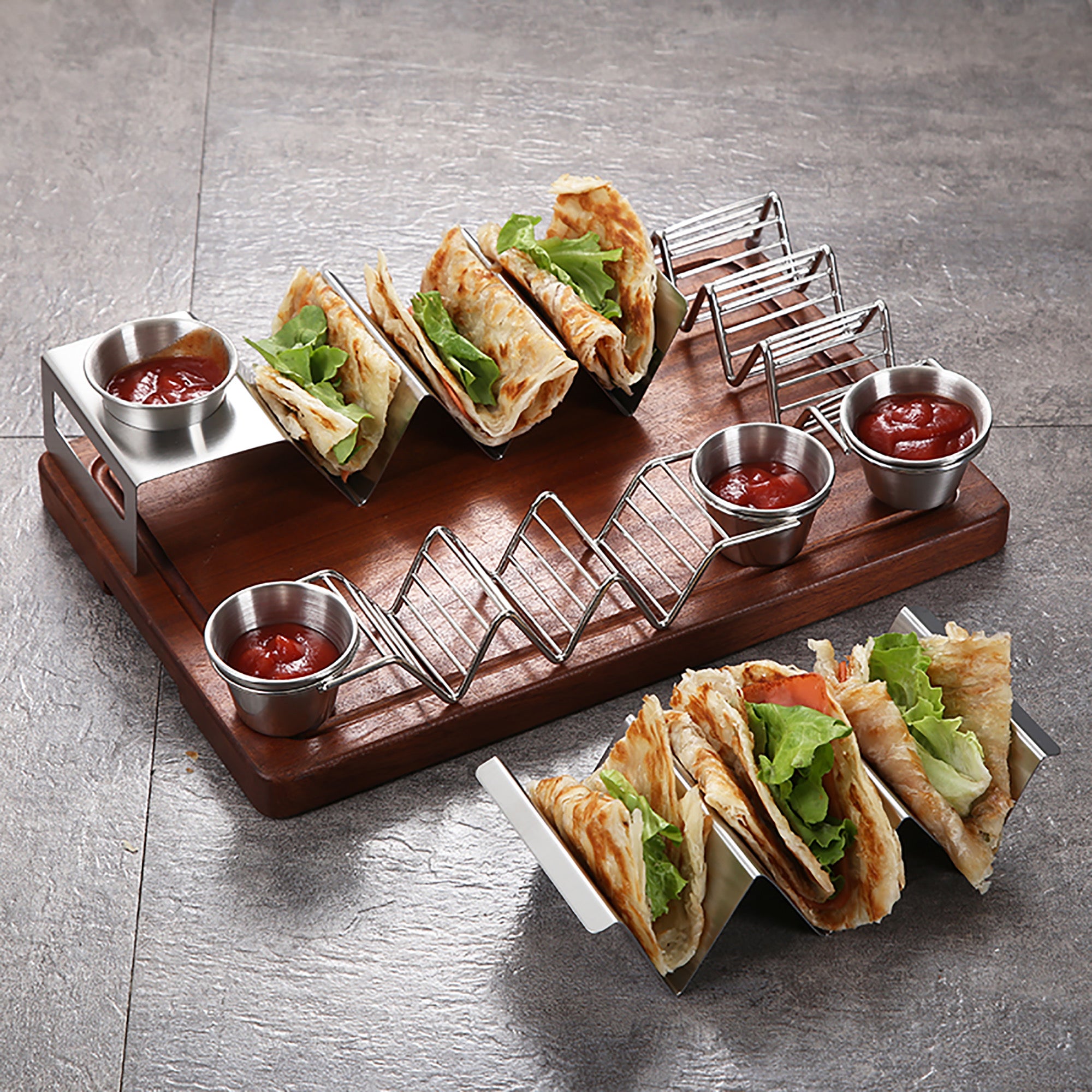 Taco Holders 4 Styles - Stainless Steel Taco Stand Rack Tray Style Oven Safe for Baking, Dishwasher and Grill Safe Home Deco Home party gift