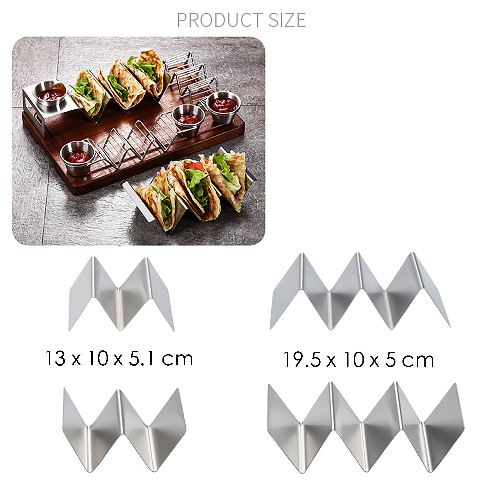 Taco Holders 4 Styles - Stainless Steel Taco Stand Rack Tray Style Oven Safe for Baking, Dishwasher and Grill Safe Home Deco Home party gift