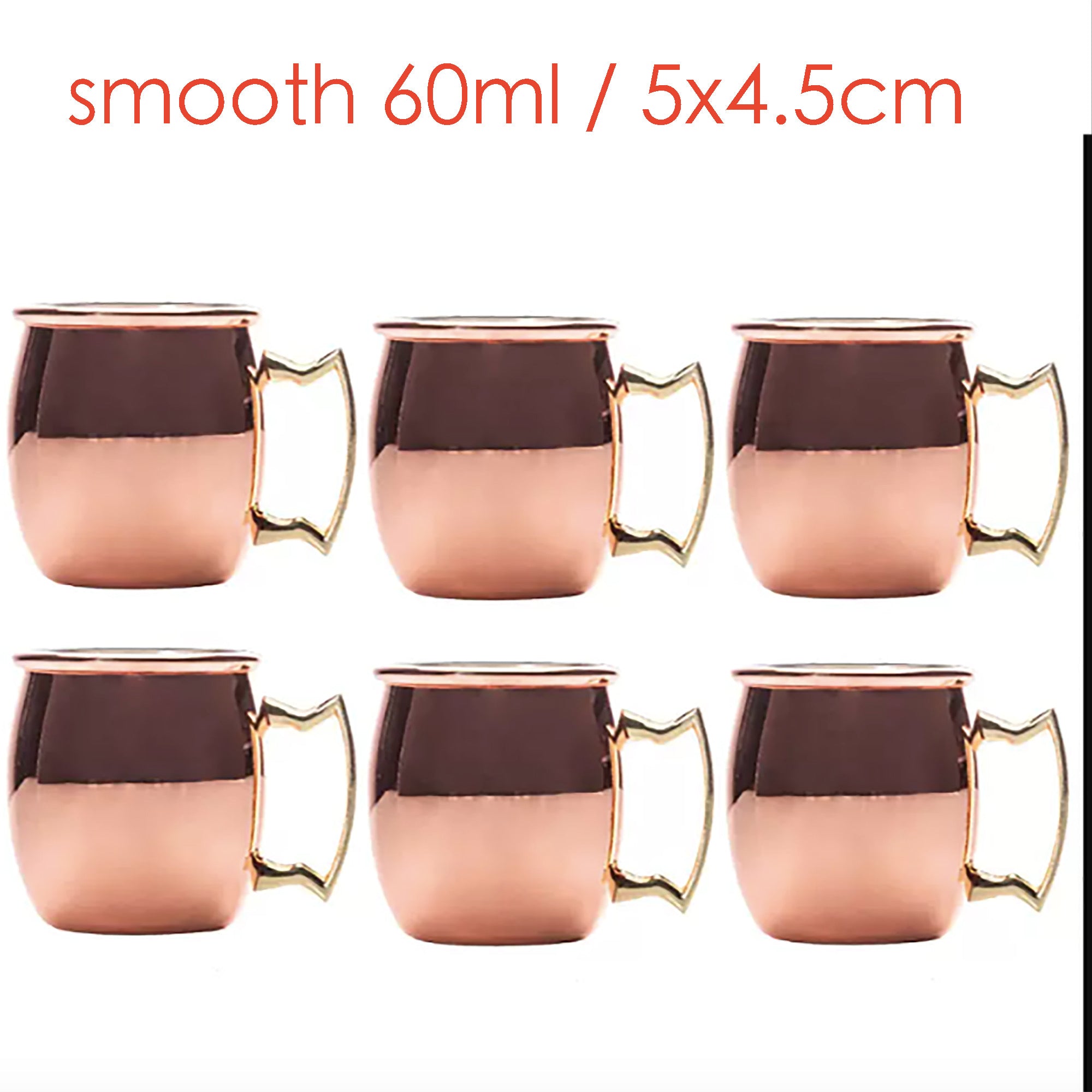 6 Pieces with Stand Mini Moscow Mugs 2 oz Mule Shot Glasses for Home, Kitchen, Bar Drinkaware Home Deco Home party gift anniversary