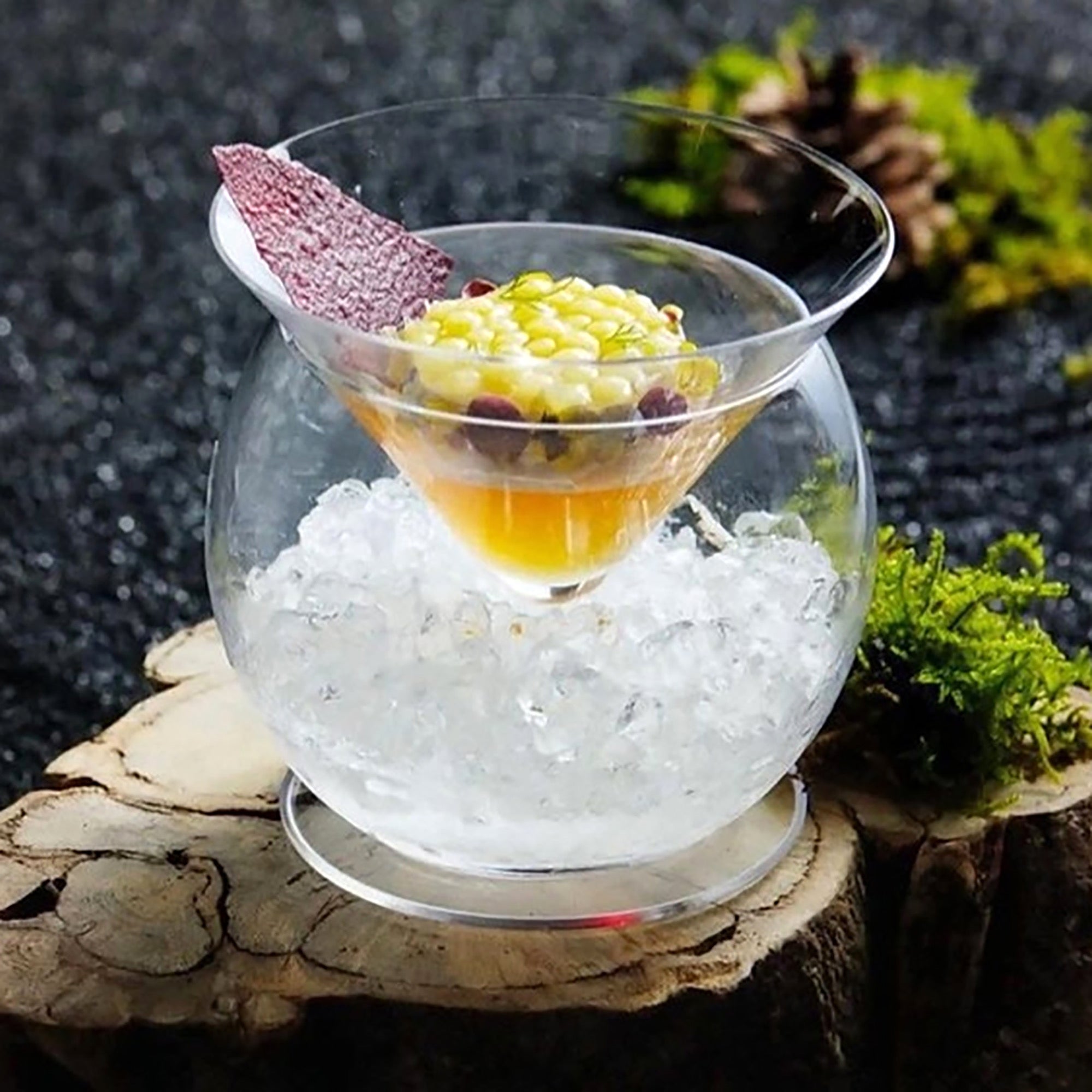 Caviar Dish Glass Drinks Holder Chiller Liquor Martinis Cocktails, Dish Dessert Bowls Restaurant Cup Candy Snacks