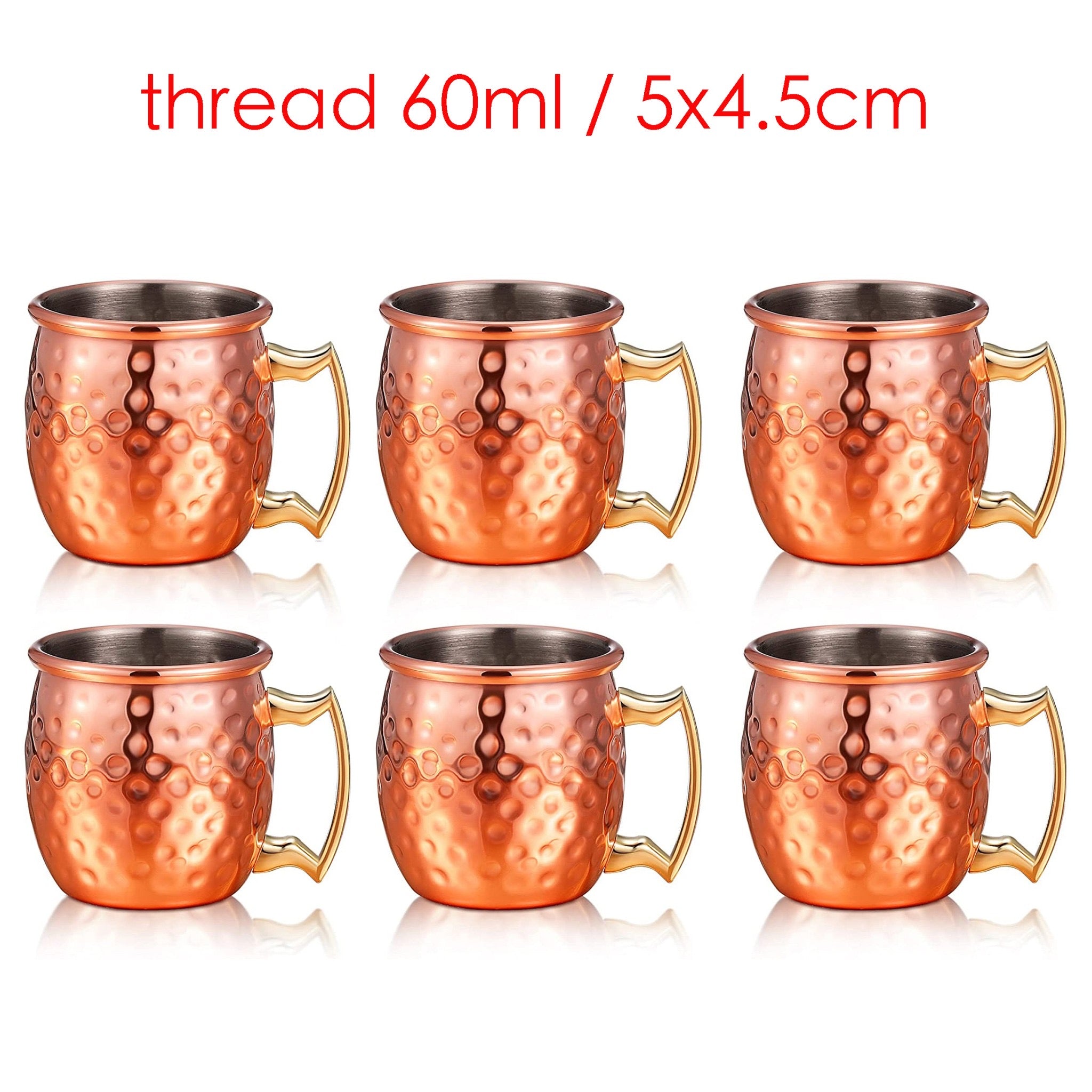 6 Pieces with Stand Mini Moscow Mugs 2 oz Mule Shot Glasses for Home, Kitchen, Bar Drinkaware Home Deco Home party gift anniversary