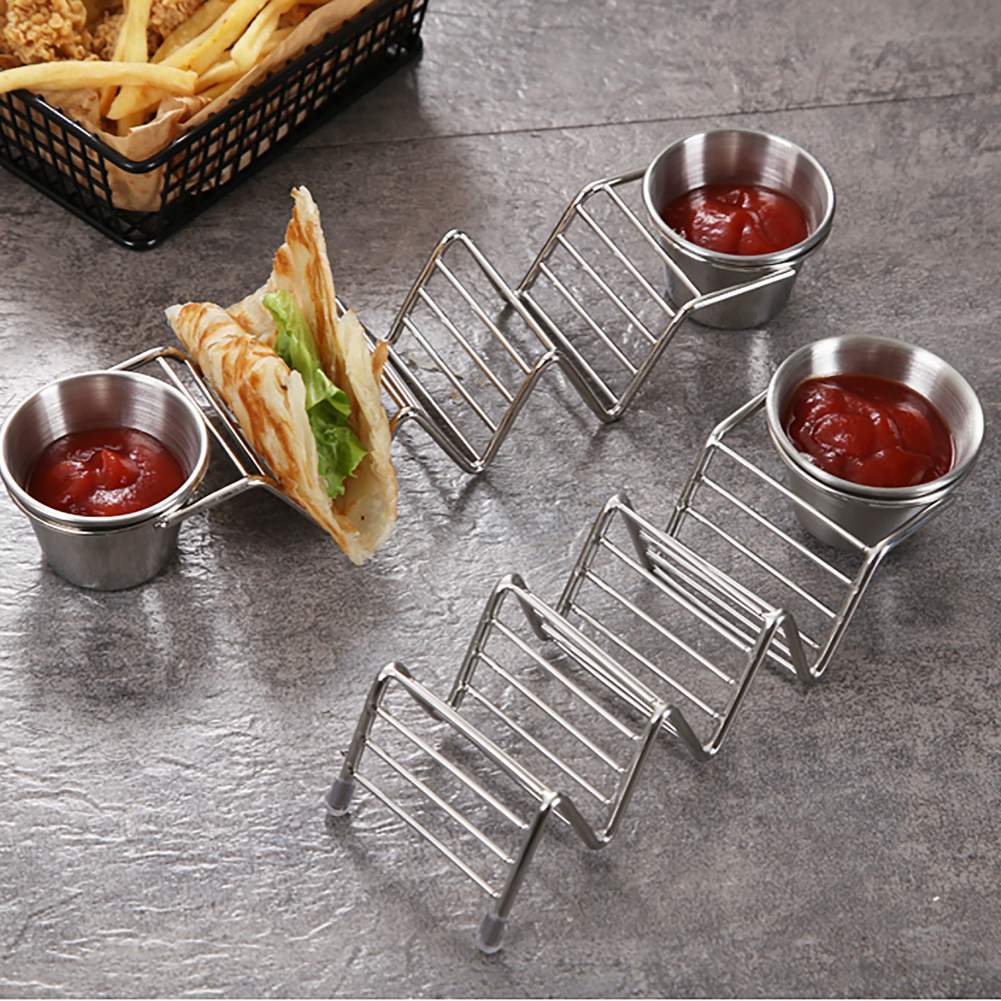 Taco Holders 4 Styles - Stainless Steel Taco Stand Rack Tray Style Oven Safe for Baking, Dishwasher and Grill Safe Home Deco Home party gift