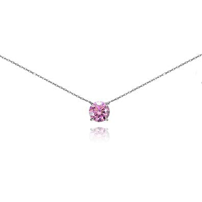 (6mm) Sterling Silver Birthstone Choker Necklace