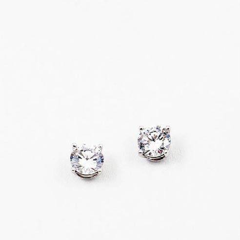 (CZ) AnChus 10mm Round CZ Stud Earrings