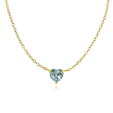 (7mm) Heart Shape Birthstone Choker Necklace