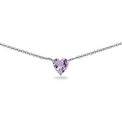 (7mm) Heart Shape Birthstone Choker Necklace