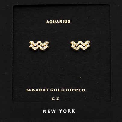 AQUARIUS CZ Star Earrings