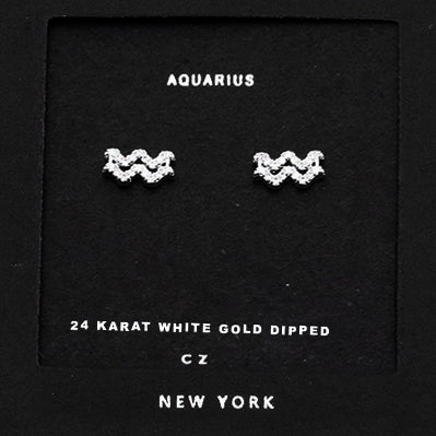 AQUARIUS CZ Star Earrings