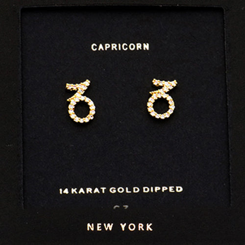 CAPRICORN CZ Star Earrings