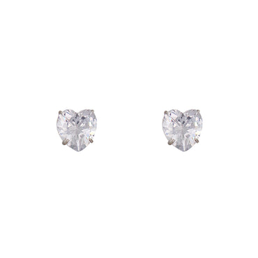 (3 / 4 / 5 mm) 925 Sterling Silver CZ Heart Stud Earrings Gift Party wedding influencer styling KOL / Youtuber / Celebrity / Fashion Icon