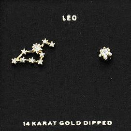 LEO CZ Star Earrings