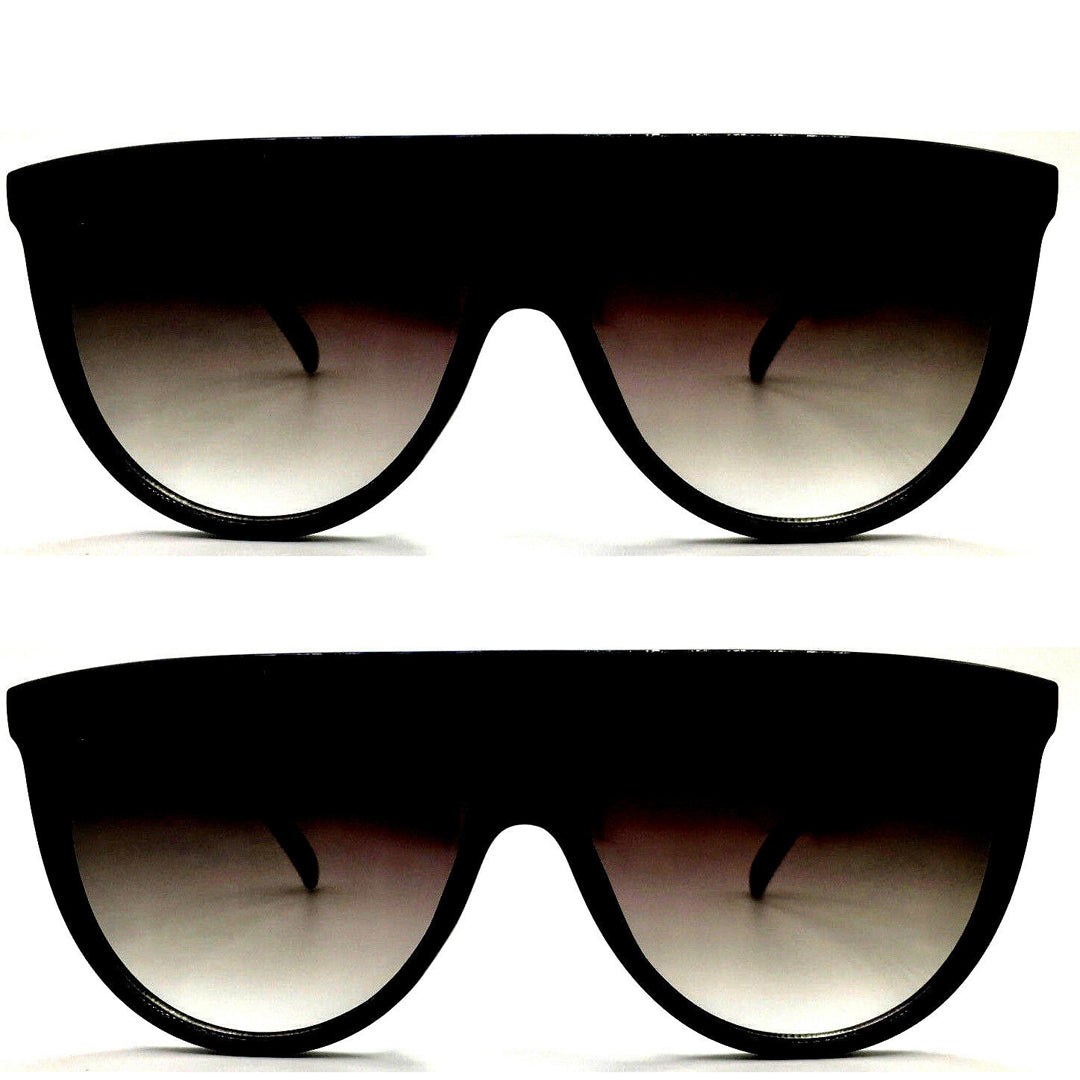 Oversized - 60mm Sunglasses SHADOW Thin Teardrop "BLACK" Oversized Flat Top Aviator Women KOLs