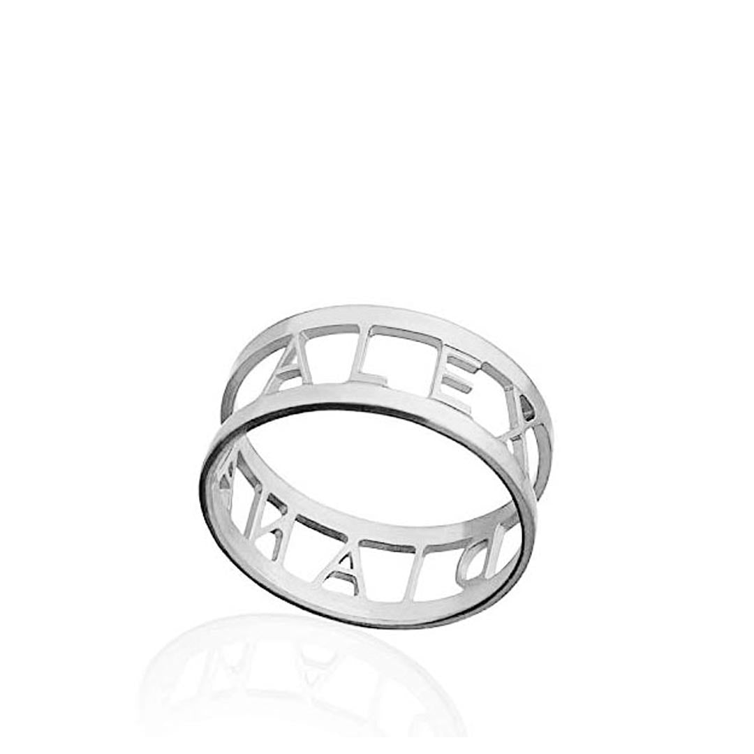 Personalized Hollow Initial Craft Ring