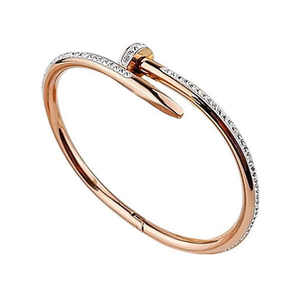 Nail Bangle with CZ Bracelet