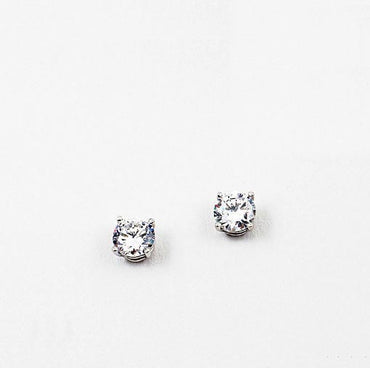 (CZ) AnChus 7mm Round CZ Stud Earrings