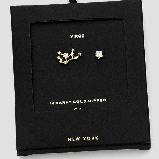 VIRGO CZ Star Earrings