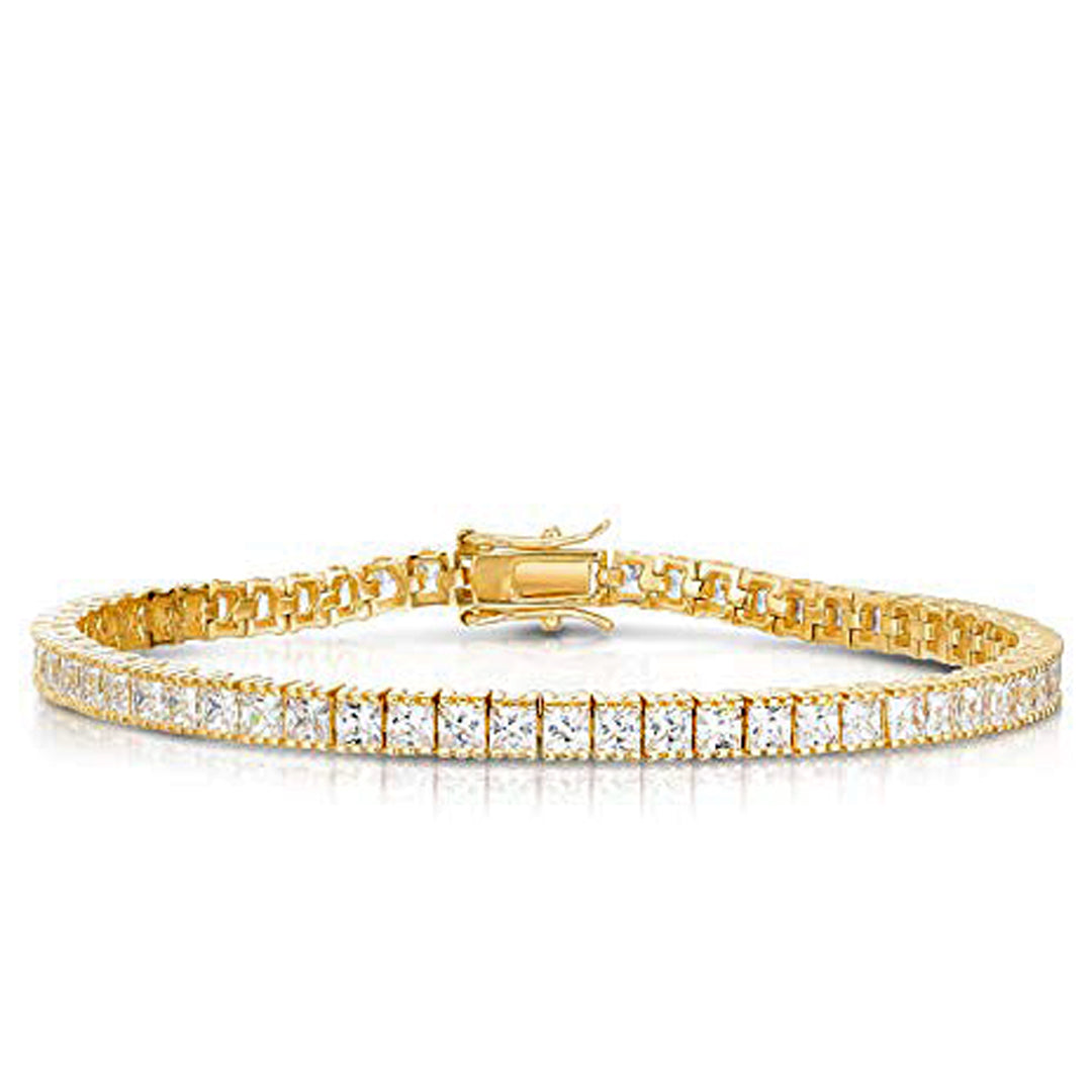 Princess Cut  CZ Link Bracelet