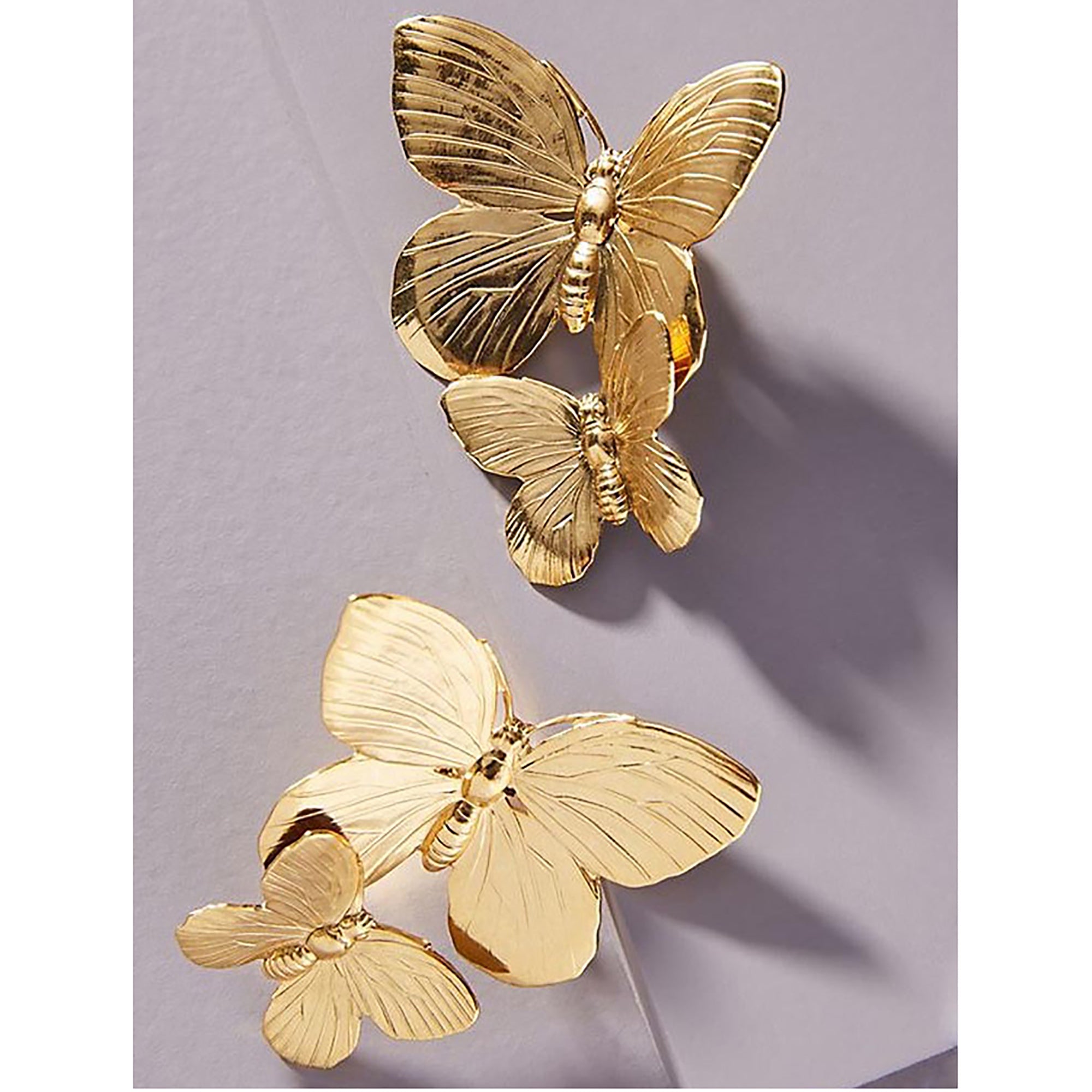 18K Gold Plated Chunky Butterfly Earrings