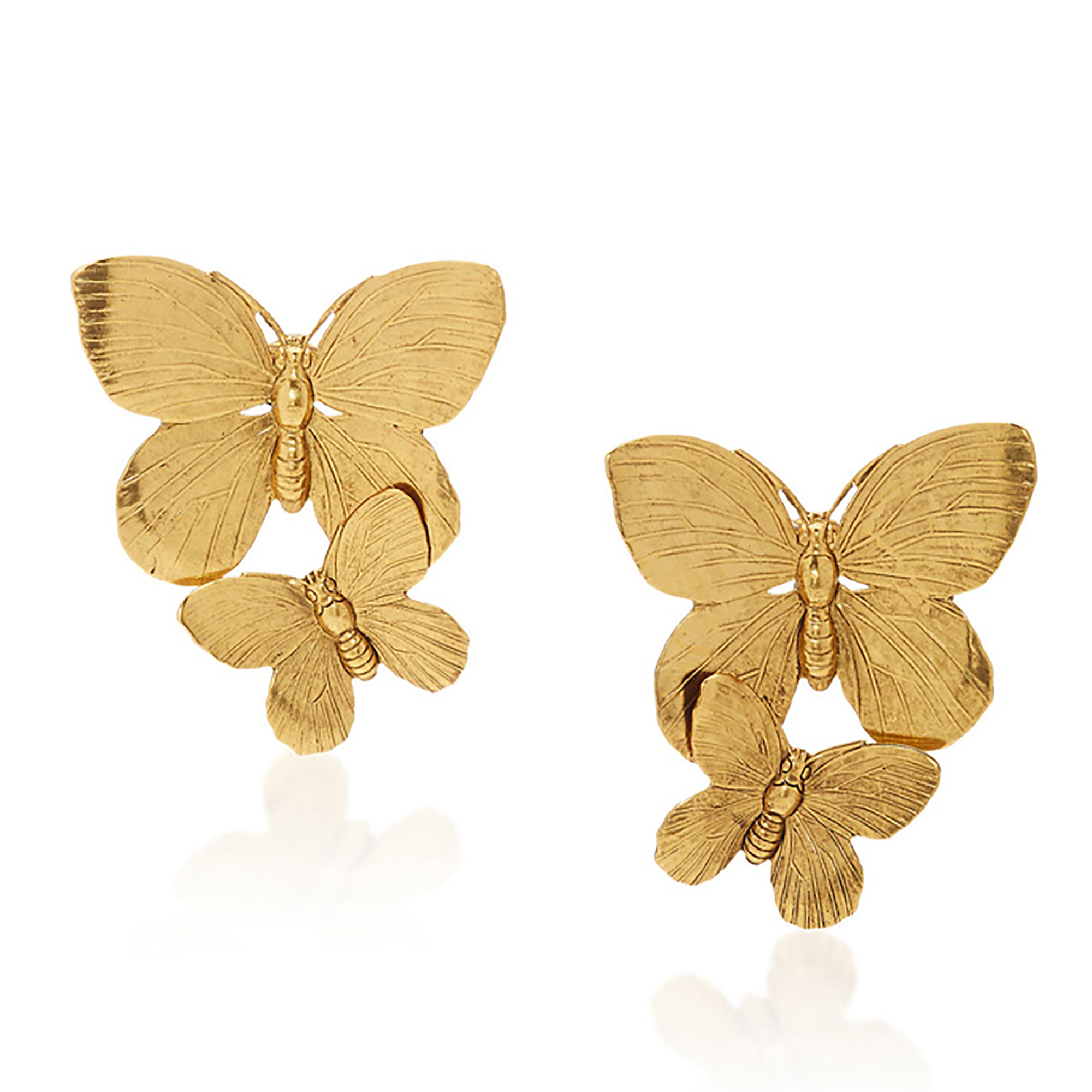 18K Gold Plated Chunky Butterfly Earrings