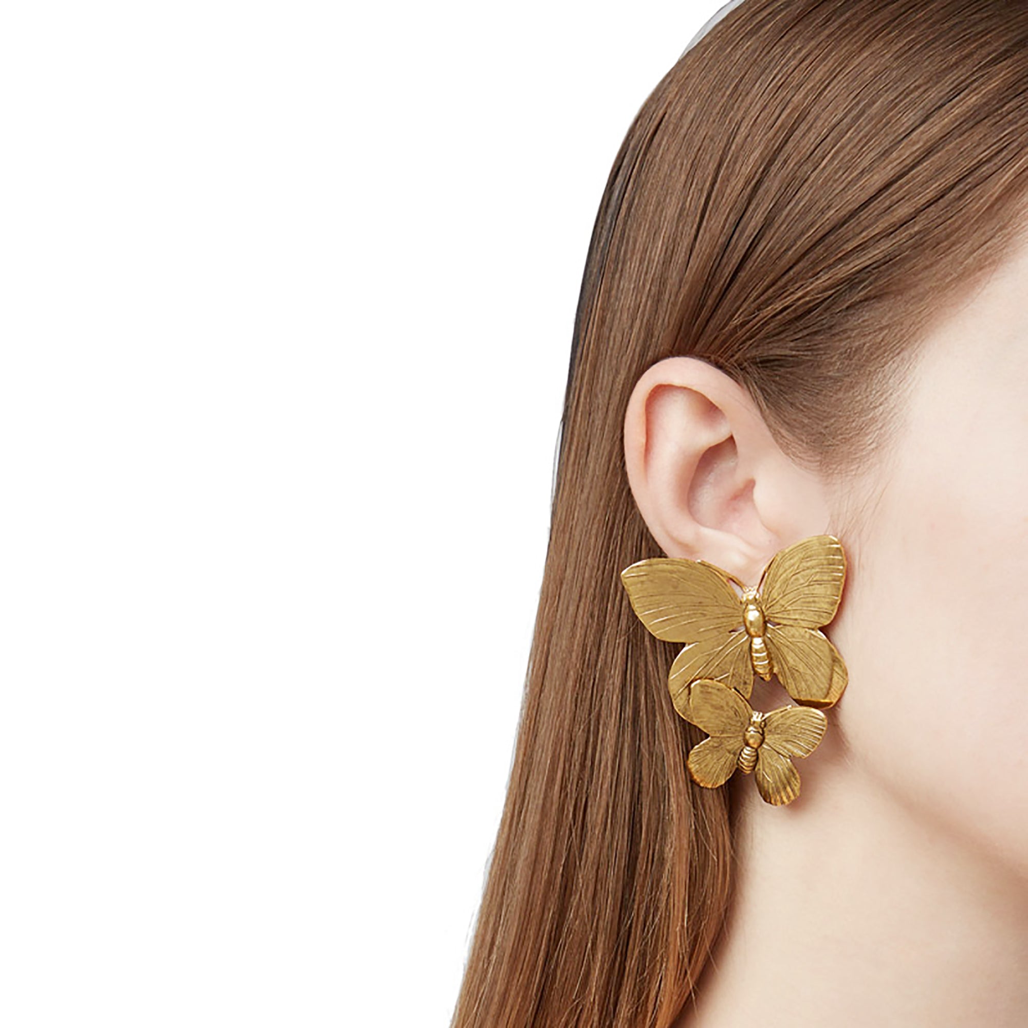 18K Gold Plated Chunky Butterfly Earrings