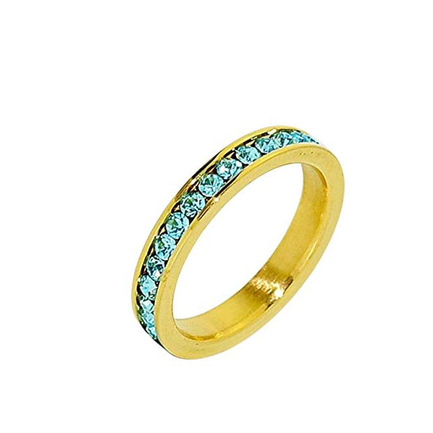 Stainless Steel Birthstone Ring -3mm