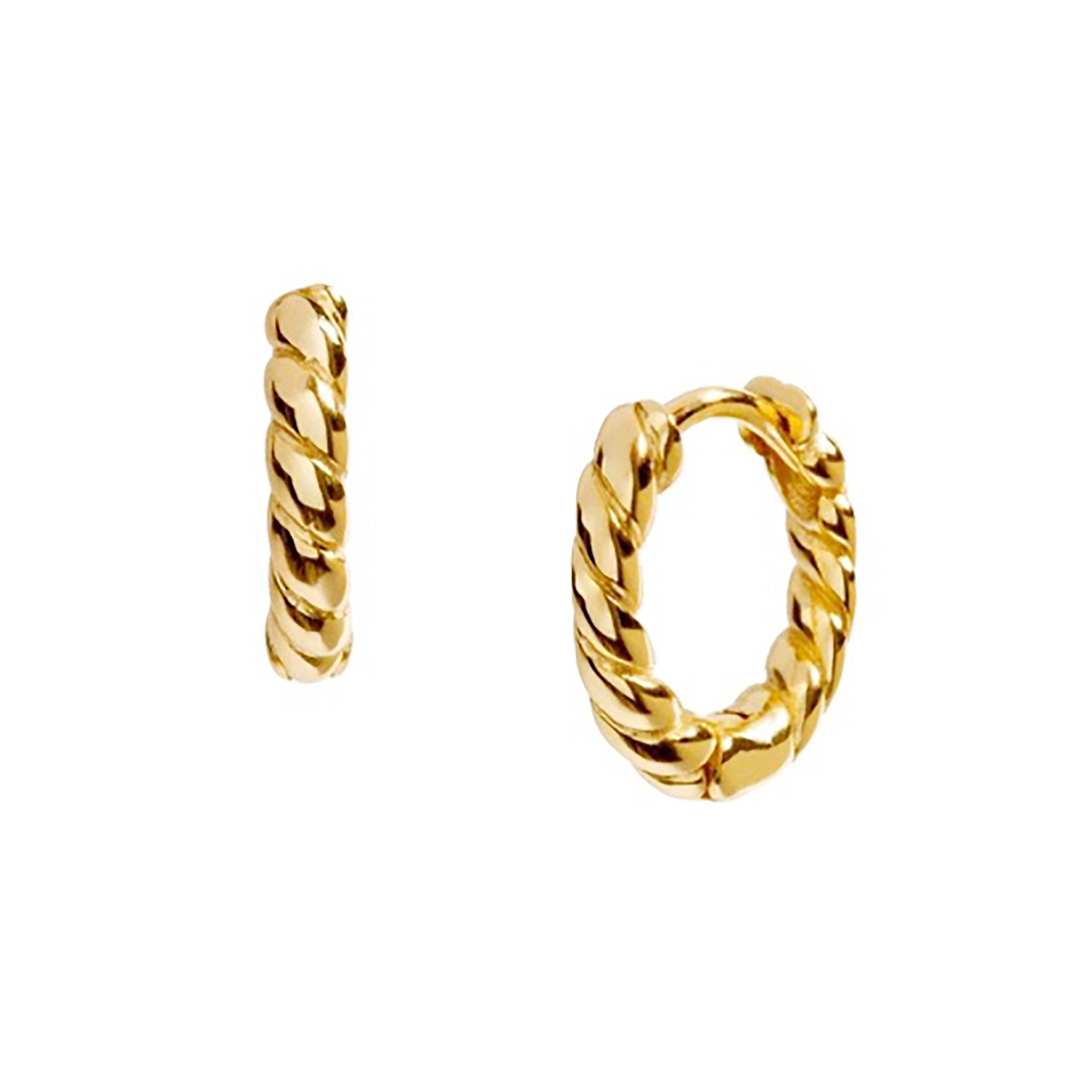 18K Gold Plated Swirl Ear Cuf / Hoop Earrings Active