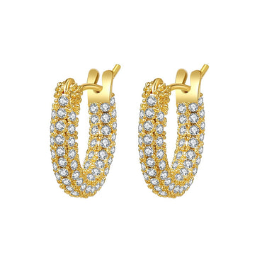 Gold Plated CZ Hoop Earrings Gift wedding influencer styling KOL / Youtuber / Celebrity / Fashion Icon