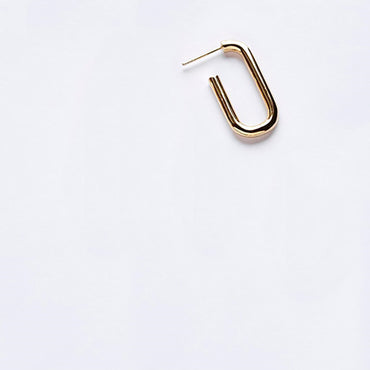 Gold / Sterling Silver Dipped Metal Chain Hoop Earrings (single / pair)