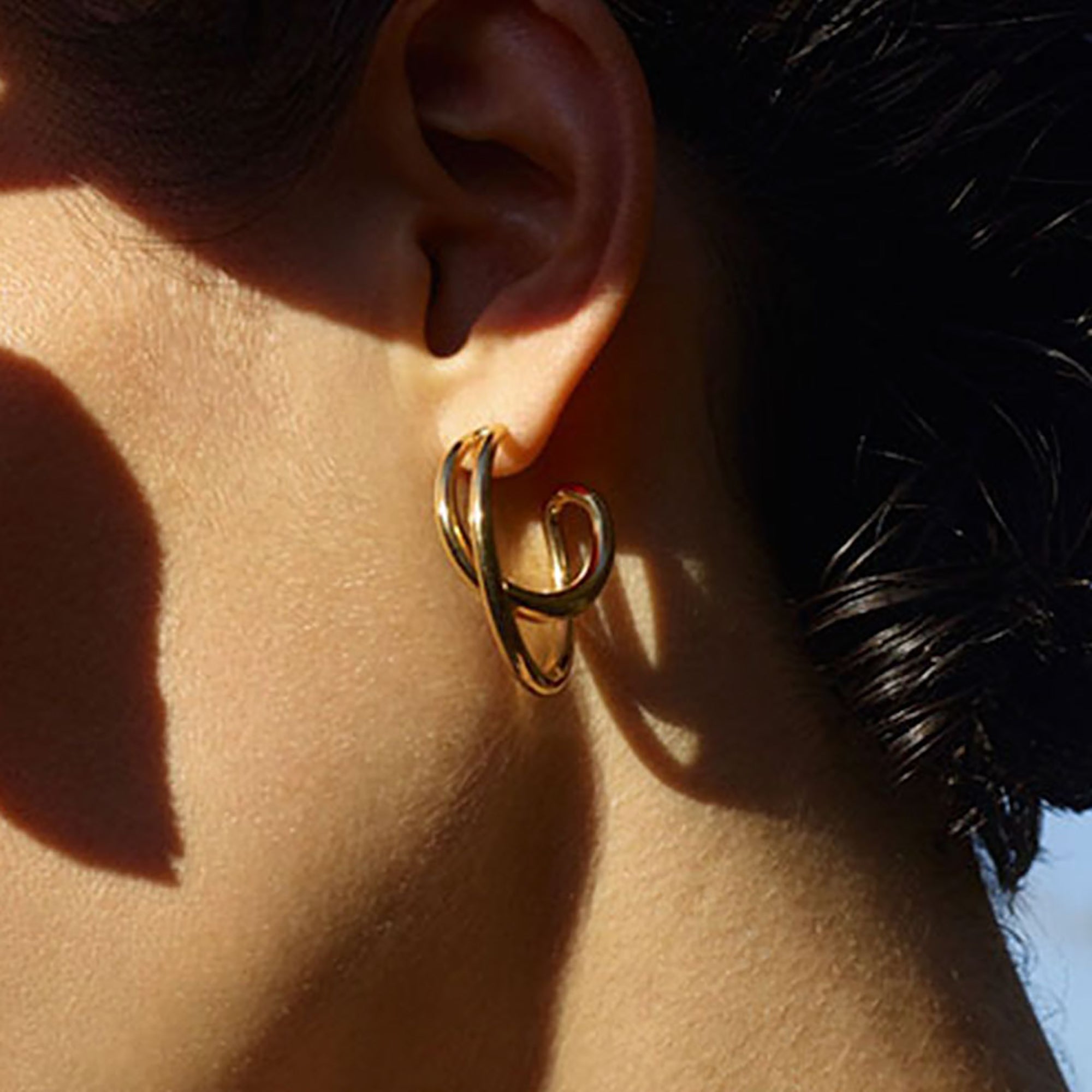 Gold Plated Statement Hoop Earrings