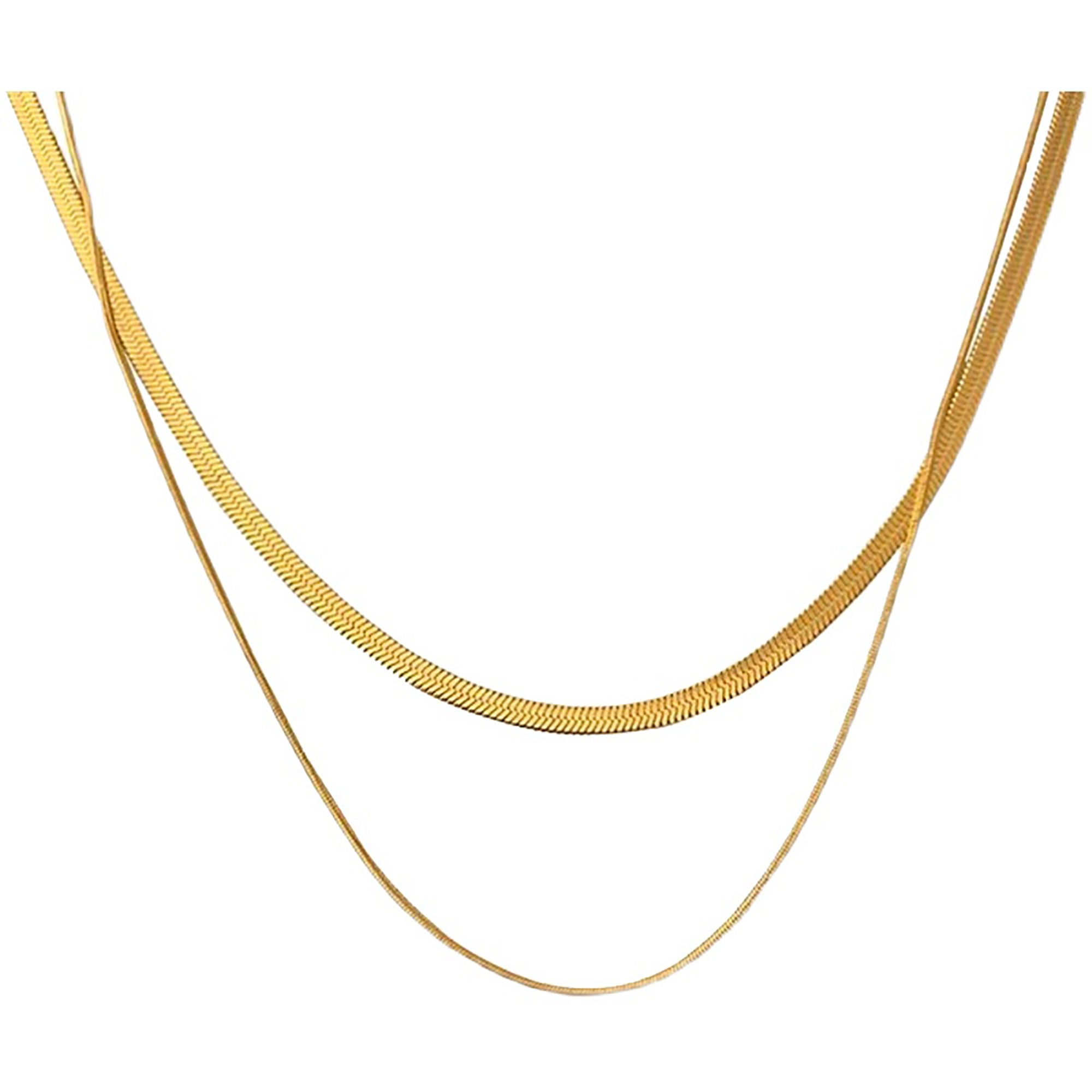 Gold Plated Layered Metal Chain Necklace Gift wedding influencer styling KOL / Youtuber / Celebrity / Fashion Icon picked