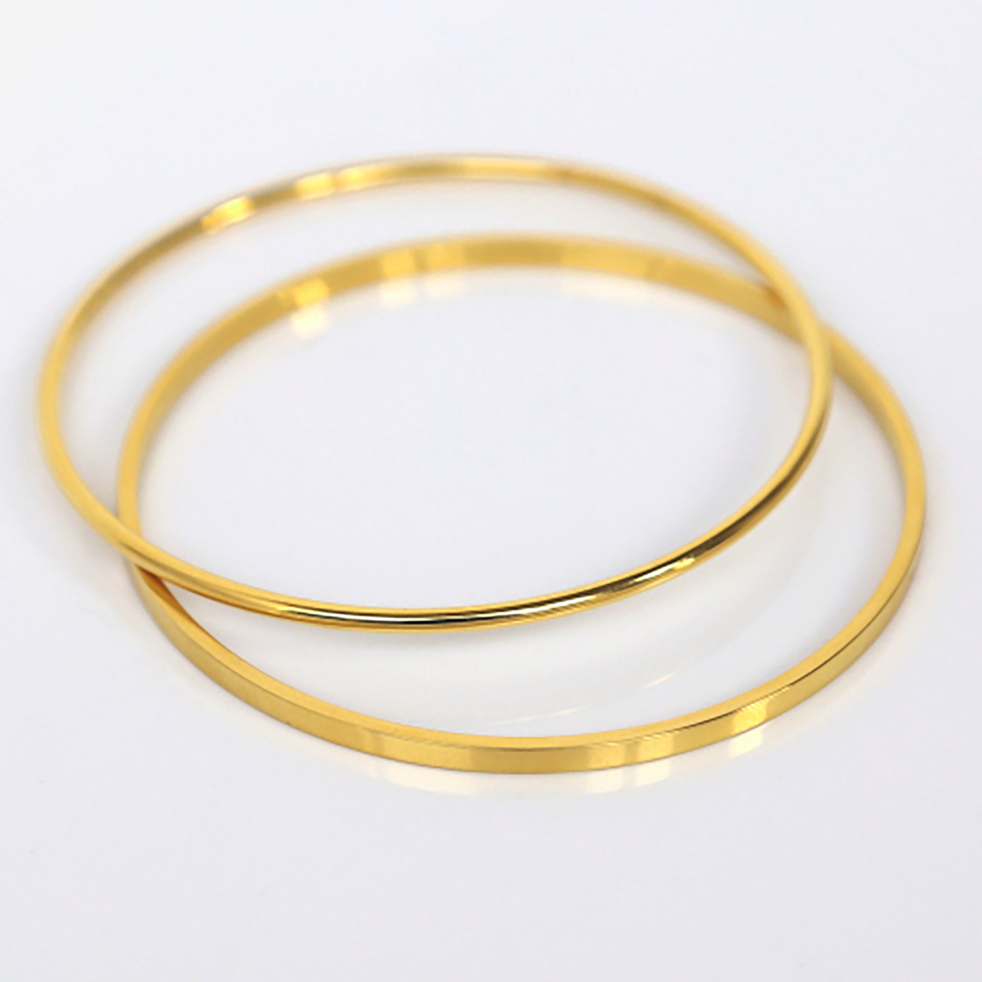 2 in 1 18K Gold Plated Simple Bangle Bracelet Valentine Day Gift Mother's Day