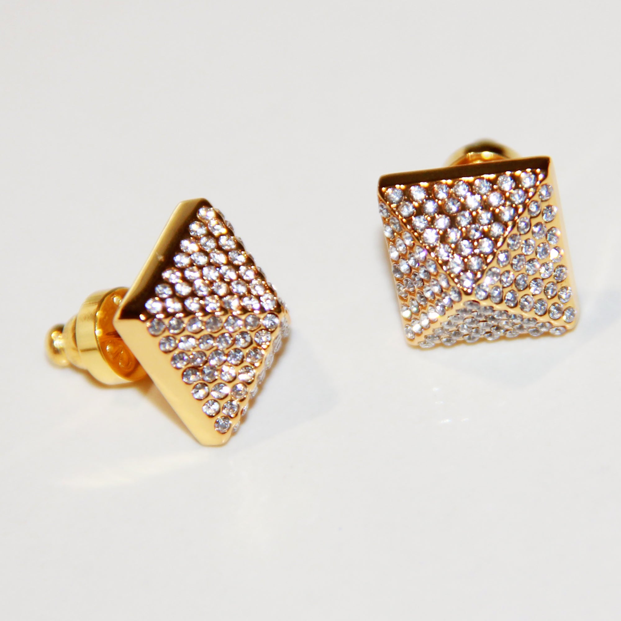 18K Gold Plated CZ Stud Earrings Gift wedding influencer styling KOL / Youtuber / Celebrity / Fashion Icon