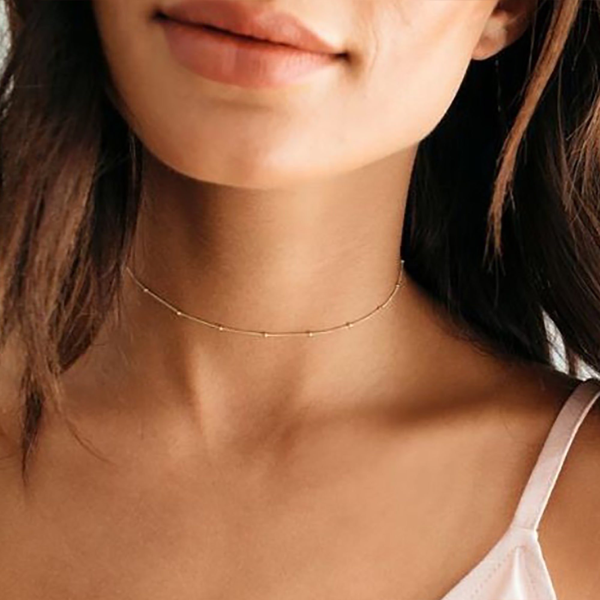 18K Gold Plated Metal Chain Necklace gift holiday season birthday valentine anniversary wedding Choker Collar