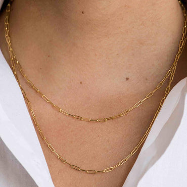 18K Gold Plated Metal Chain Necklace gift holiday season birthday valentine anniversary wedding Choker Collar