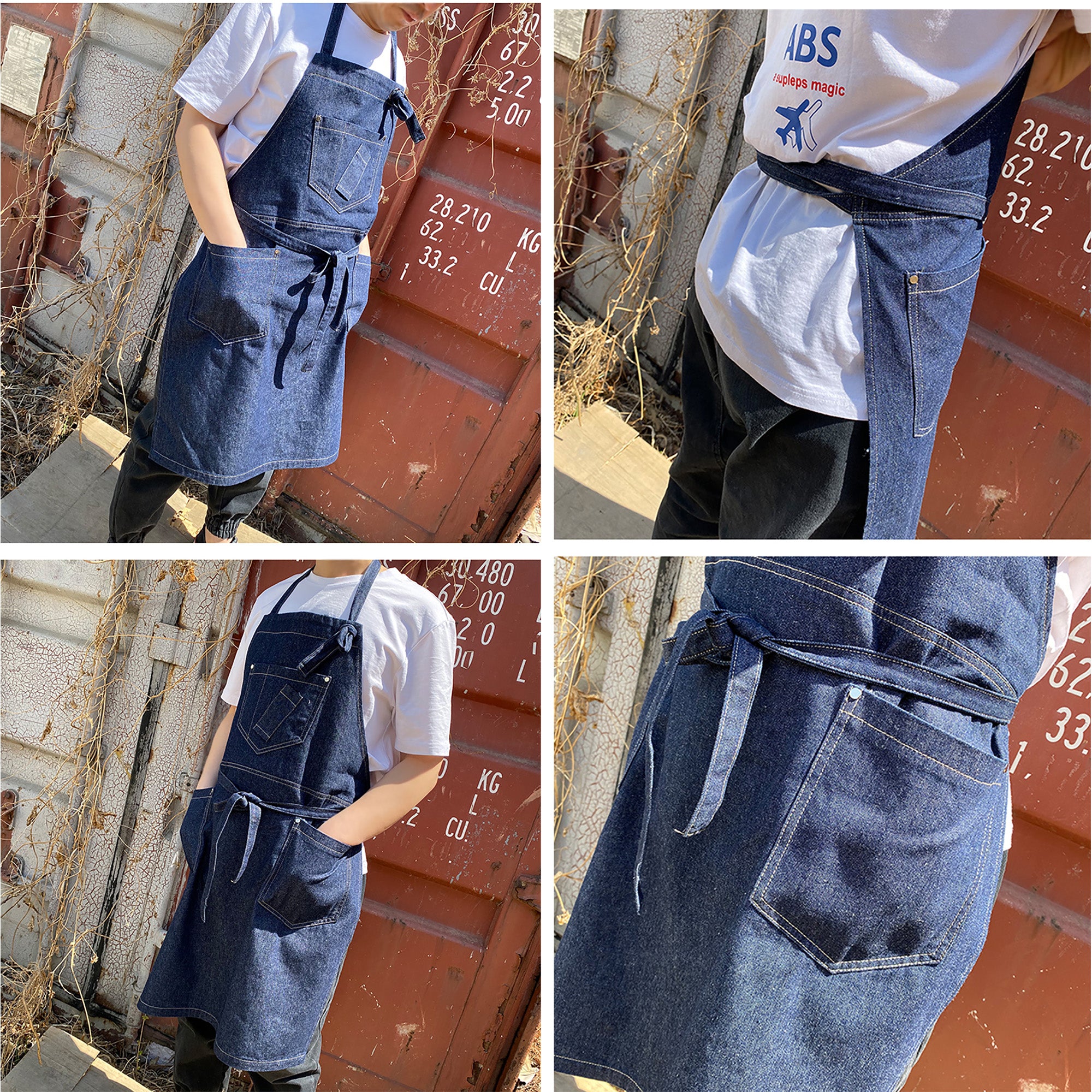 Unisex Waterproof Denim Uniform Apron