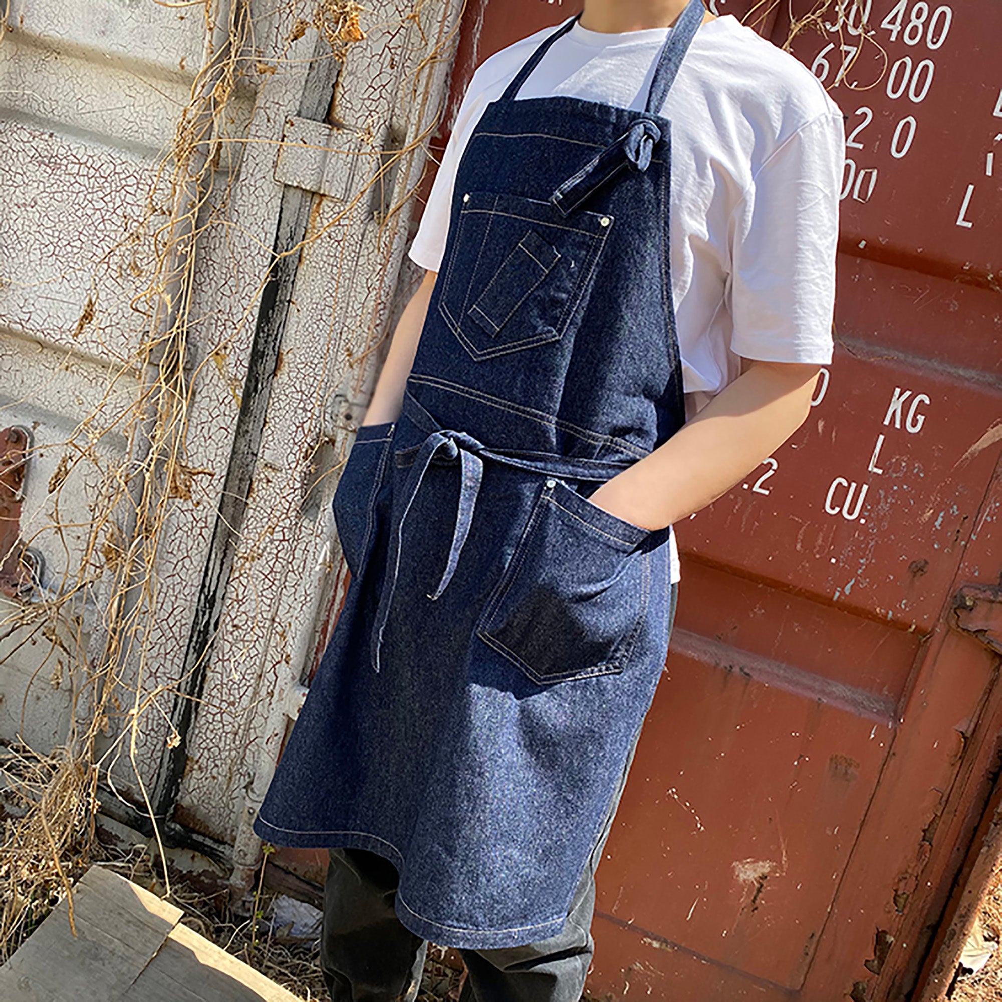 Unisex Waterproof Denim Uniform Apron