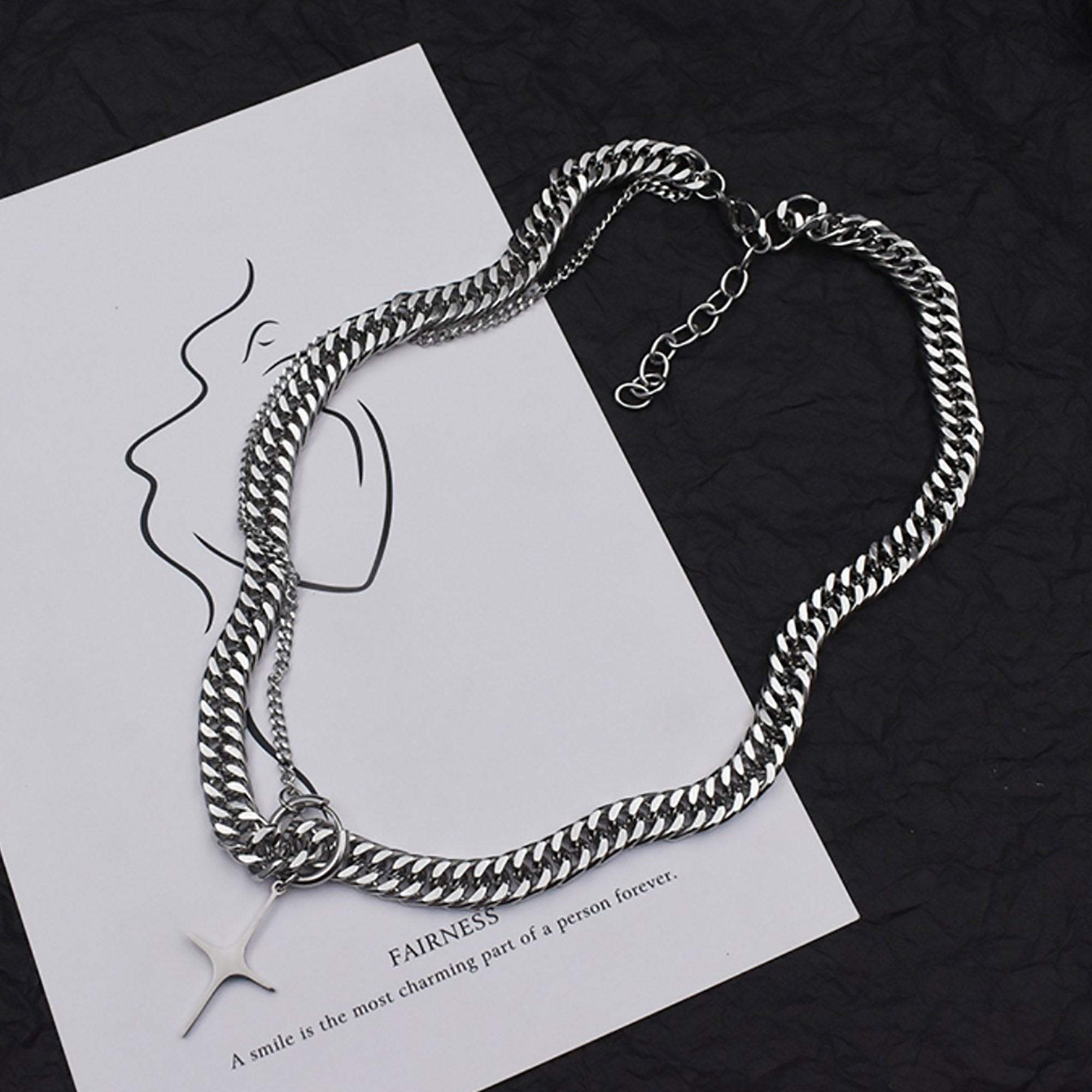 Stainless Steel 48+6cm Necklace Valentine Day Gift KOL / Youtuber / Celebrity / Fashion Icon styling