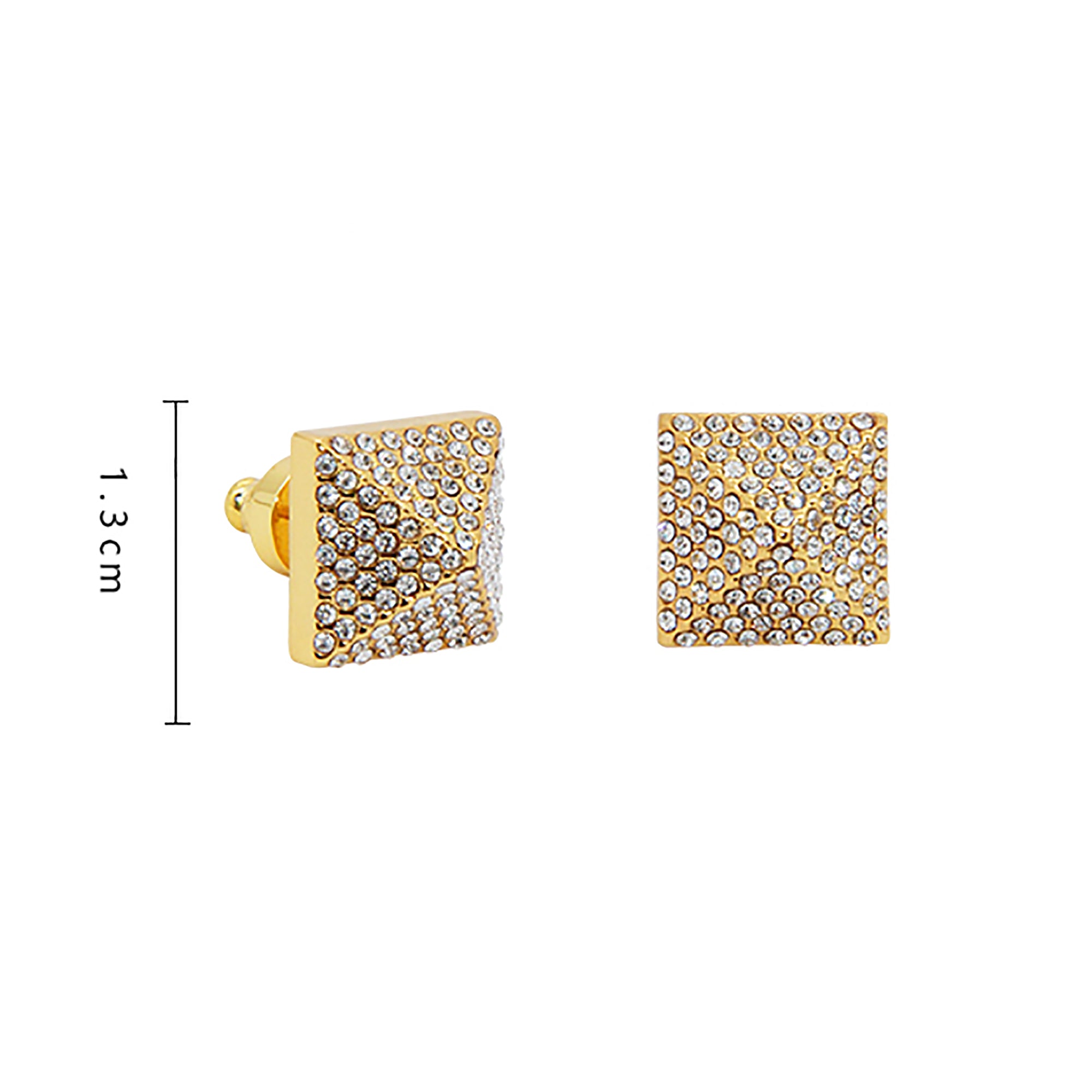 18K Gold Plated CZ Stud Earrings Gift wedding influencer styling KOL / Youtuber / Celebrity / Fashion Icon