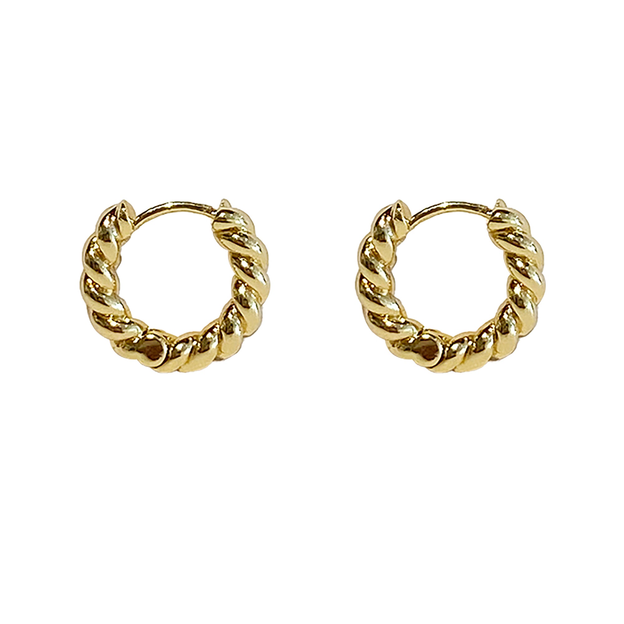 18K Gold Plated Swirl Hoop Earrings Gift wedding influencer styling KOL / Youtuber / Celebrity / Fashion Icon picked