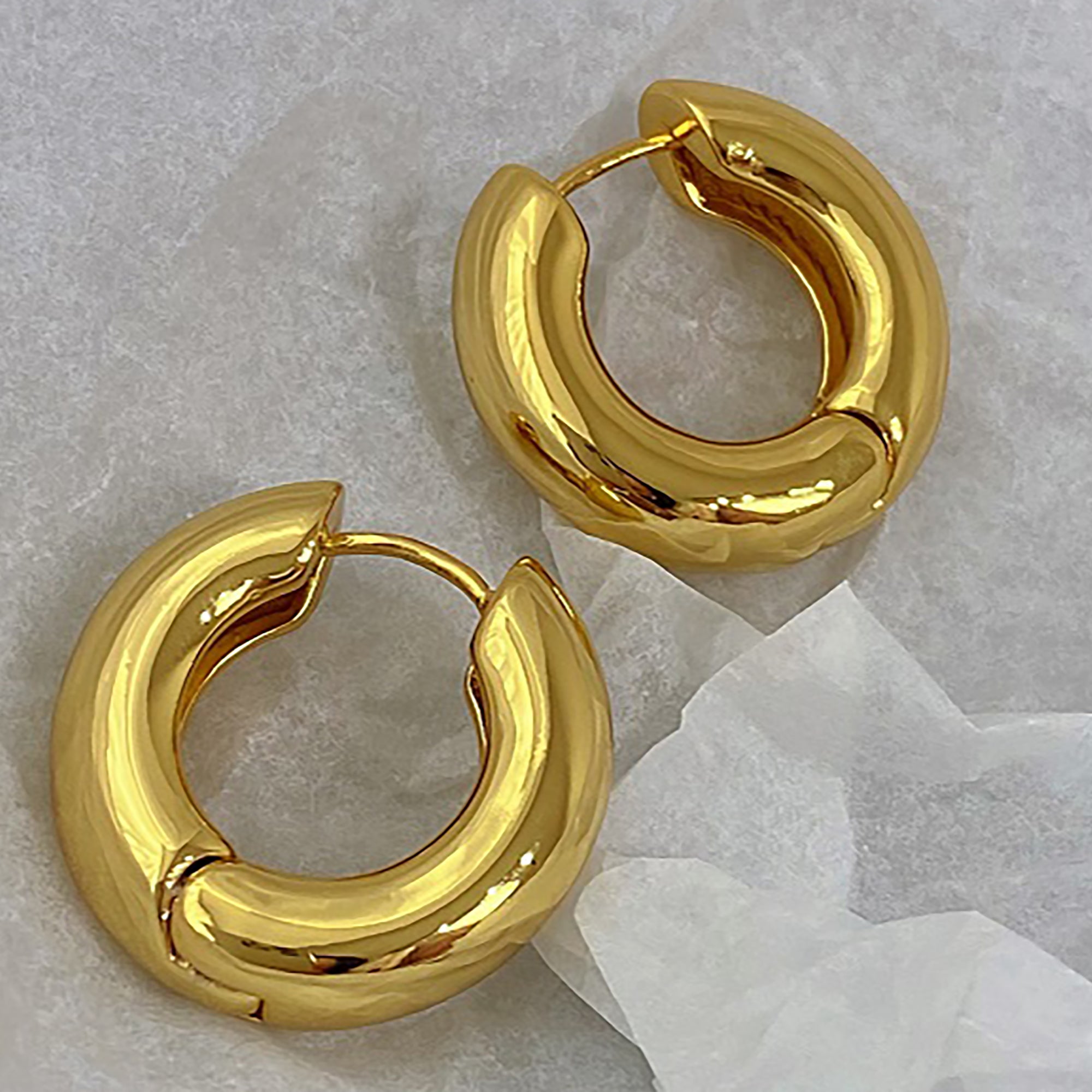 Gold Plated Hoop Dangle Earrings Valentine Day Gift Mother's Day