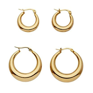 2.5cm Gold Plated Hoop Earrings Gift wedding influencer styling KOL / Youtuber / Celebrity / Fashion Icon