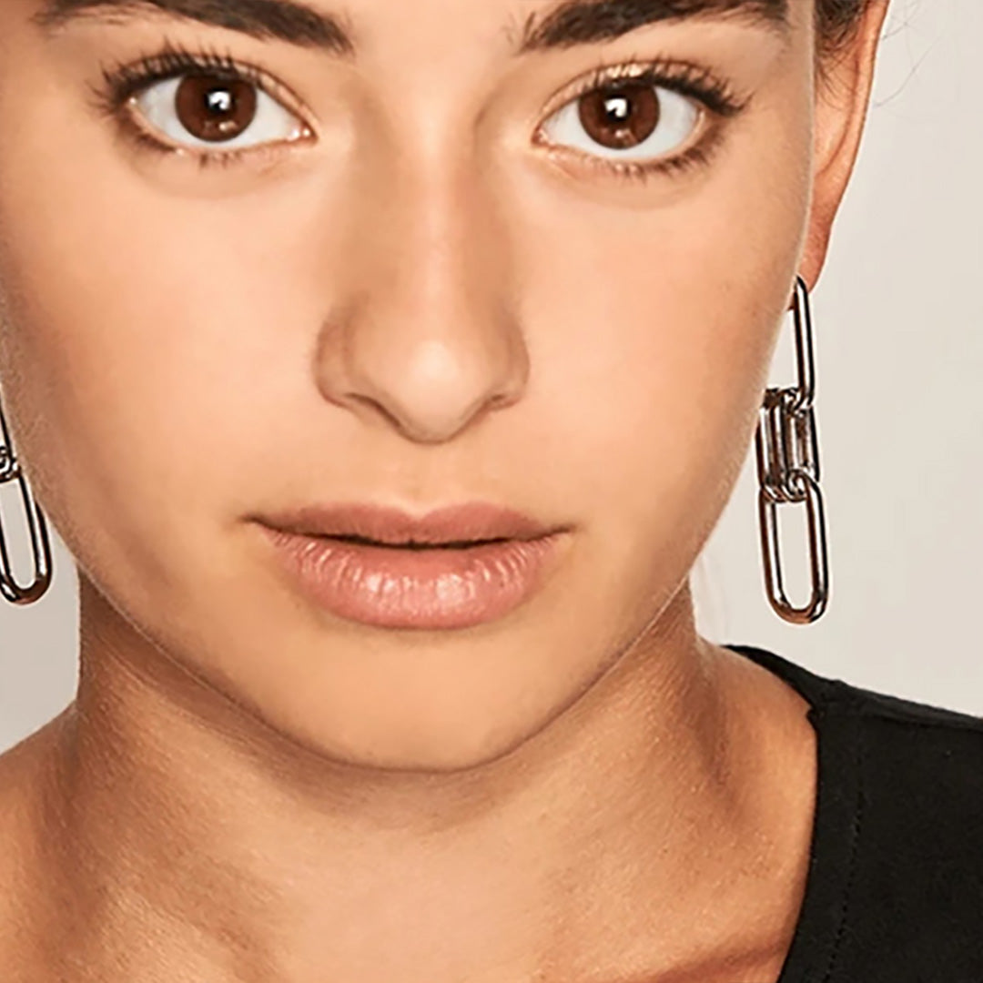 Gold / Sterling Silver Dipped Metal Chain Hoop Earrings (single / pair)