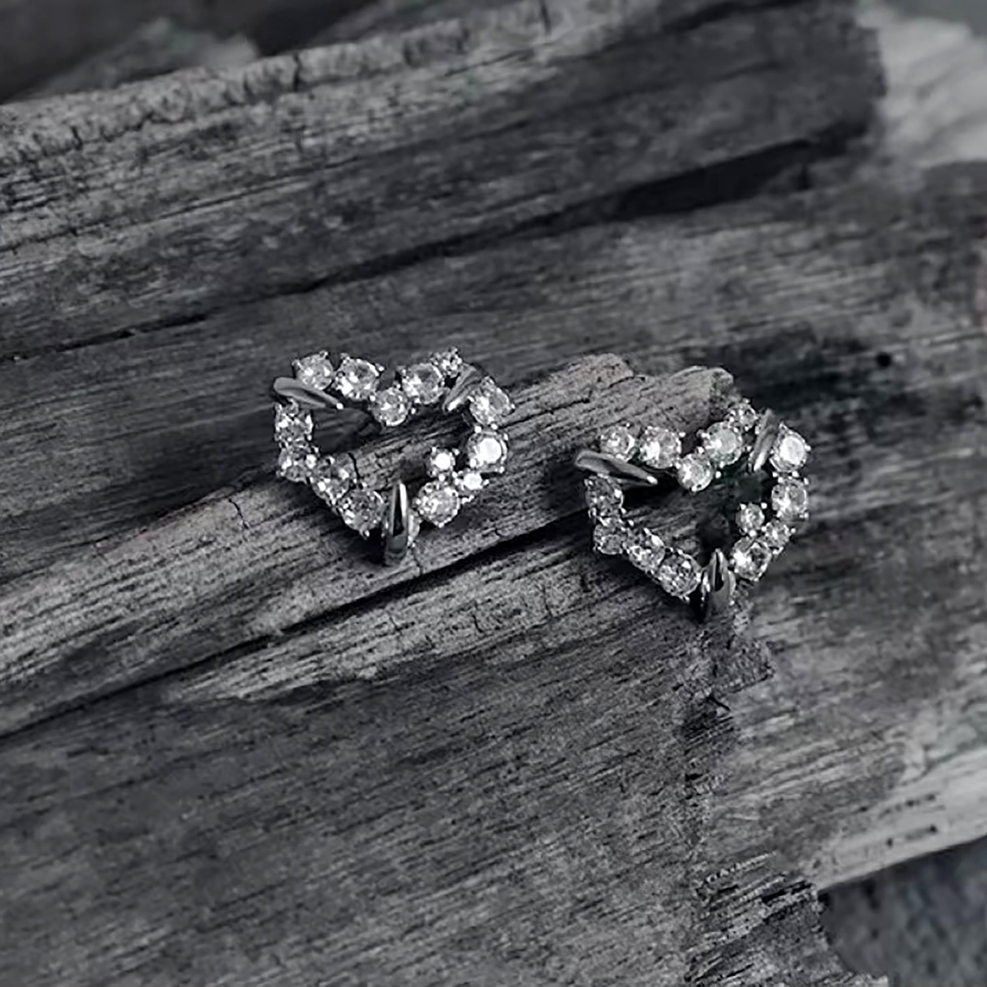 925 Sterling Silver CZ Heart Stud Earrings Gift Party wedding influencer styling KOL / Youtuber / Celebrity / Fashion Icon