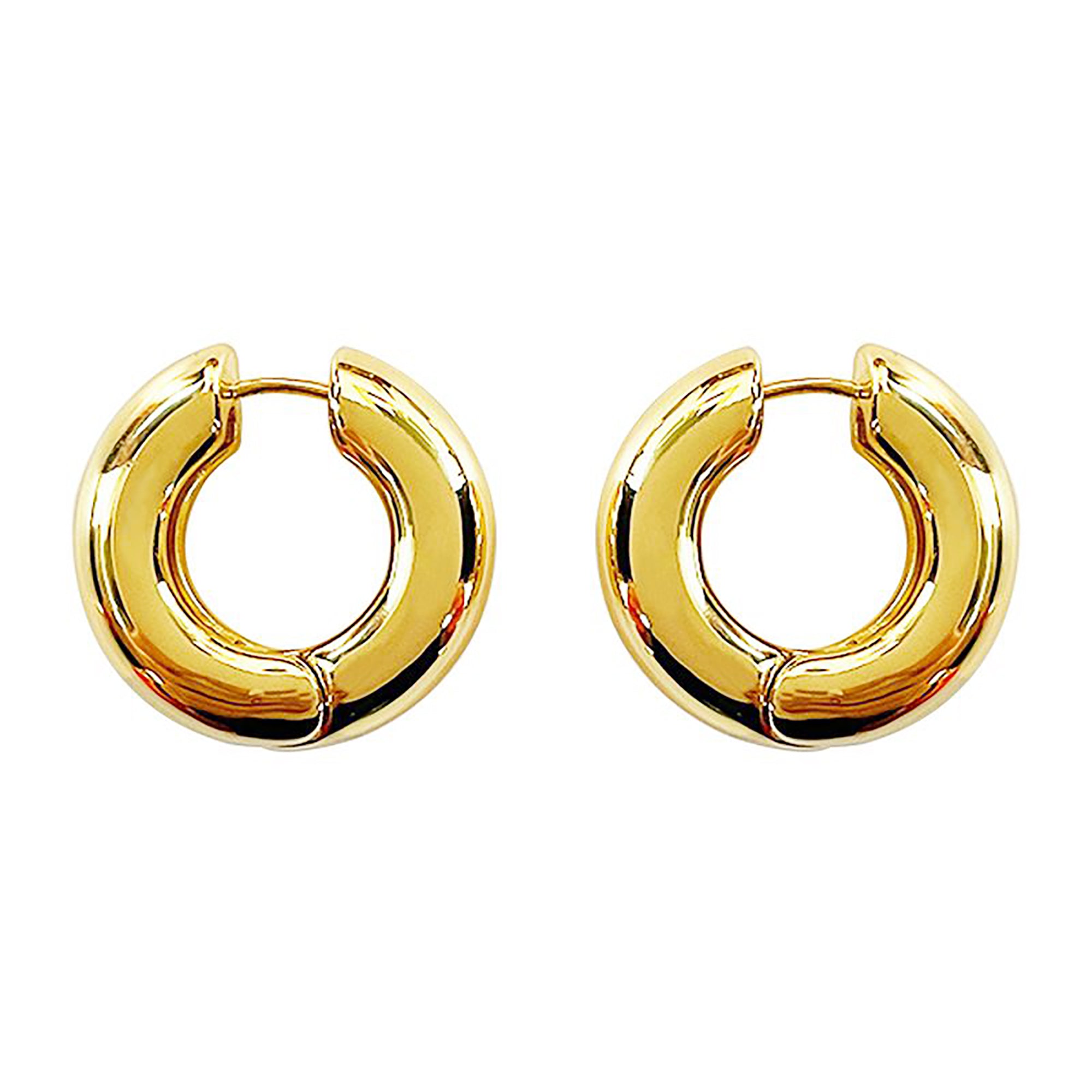 Gold Plated Hoop Dangle Earrings Valentine Day Gift Mother's Day