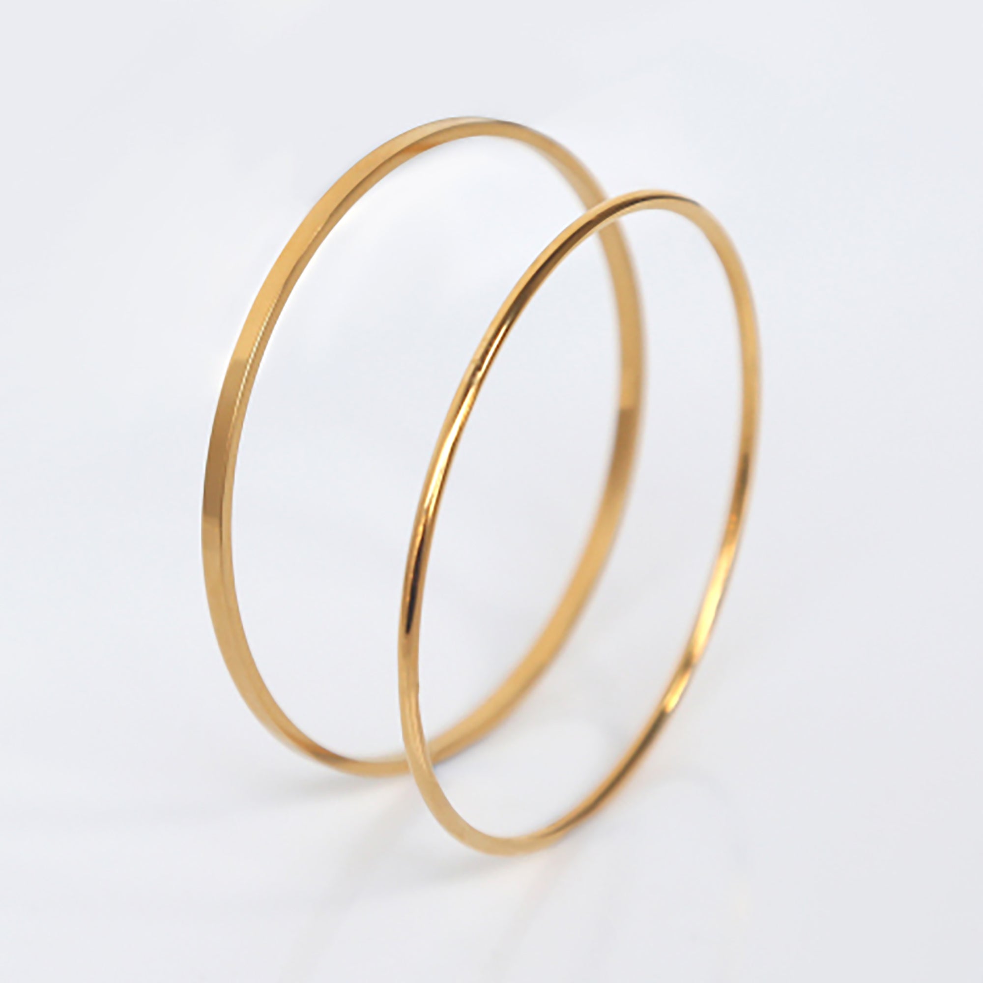 2 in 1 18K Gold Plated Simple Bangle Bracelet Valentine Day Gift Mother's Day