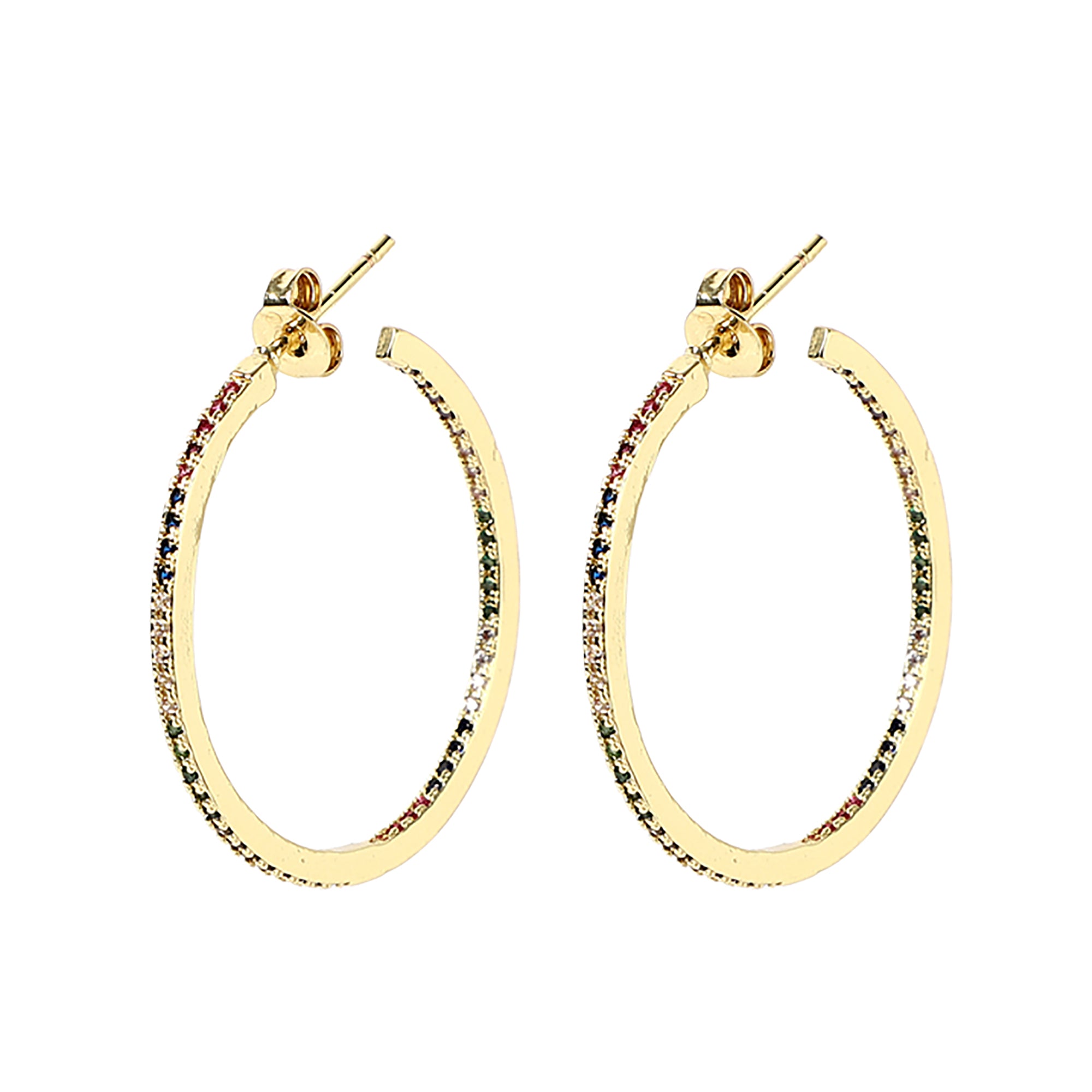 Gold Plated Color CZ Hoop Earrings Gift wedding influencer styling KOL / Youtuber / Celebrity / Fashion Icon picked