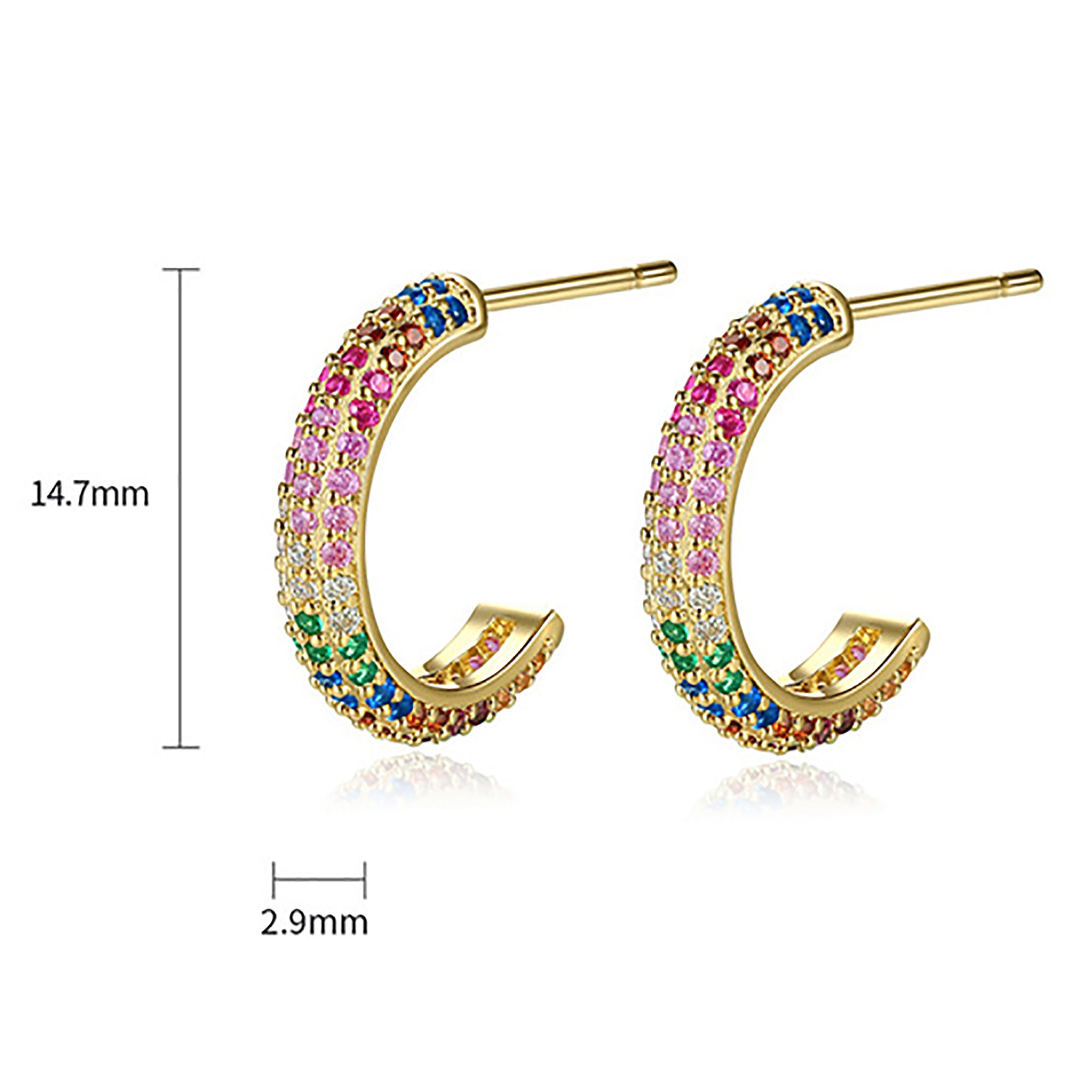 Gold Plated Color CZ Hoop Earrings Gift wedding influencer styling KOL / Youtuber / Celebrity / Fashion Icon picked