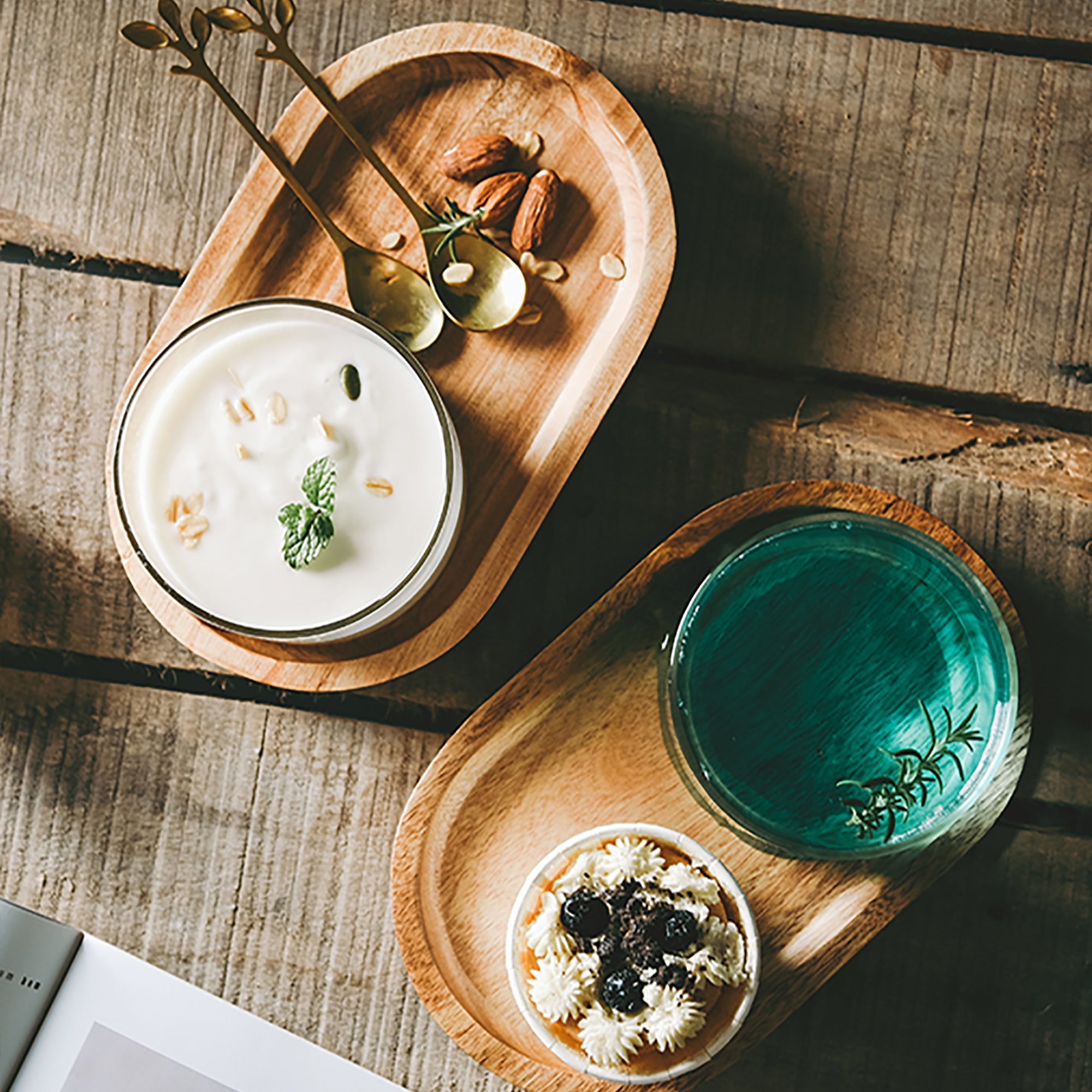 Glasses Coffee cup with Wooden Tray Set